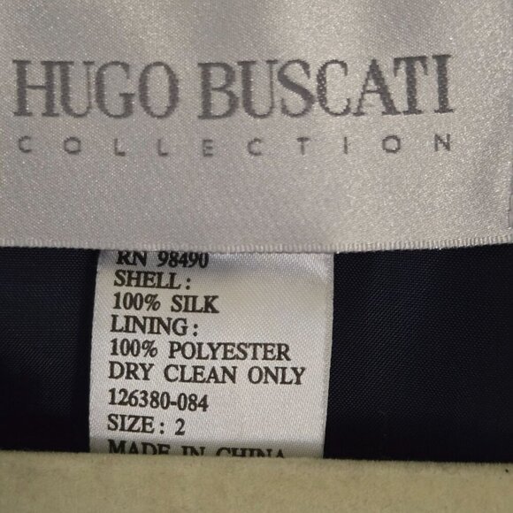 Hugo Buscati Collection 100% Silk Deep Purple 3 Button Blazer Size 2 - Picture 5 of 5